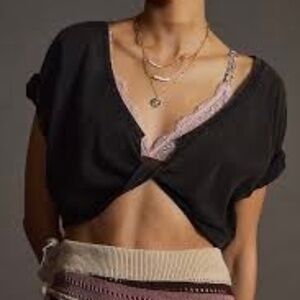 NWT - Daily Practice by Anthropologie Layla Cropped Twist Tee